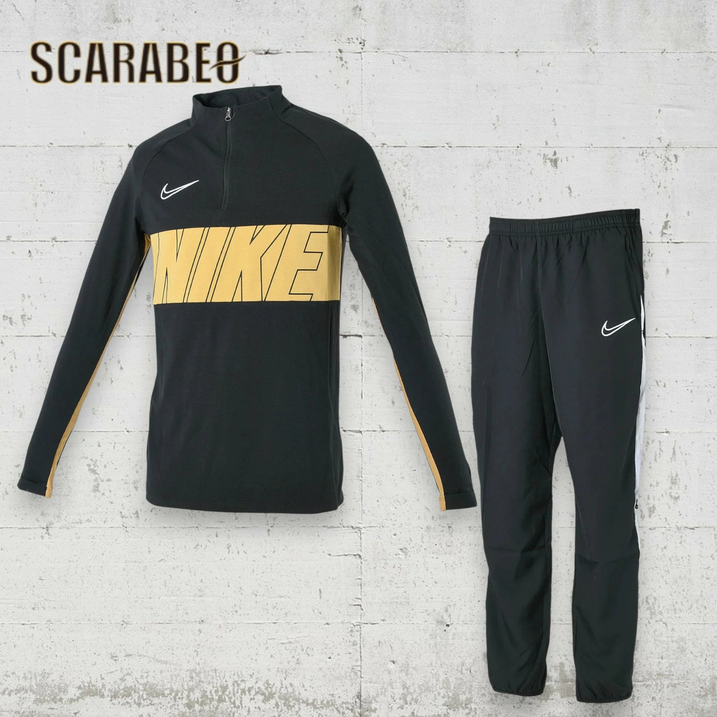 ナイキ メンズ DRY ドリル SA トップ & アカデミー WP SA パンツ セットアップ ブラック×ブラック×ジャージーゴールド×ブラック×ホワイト NIKE DRI-FIT サッカー トレーニングウェア 長袖 ロングパンツ bq7345-bq7349