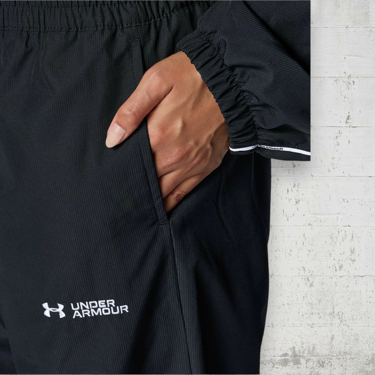 UNDER ARMOUR アンダーアーマー UA トリコット ライナー ウーブン パンツ レディース トレーニング 撥水 防寒 6007722 Black 6007722-001