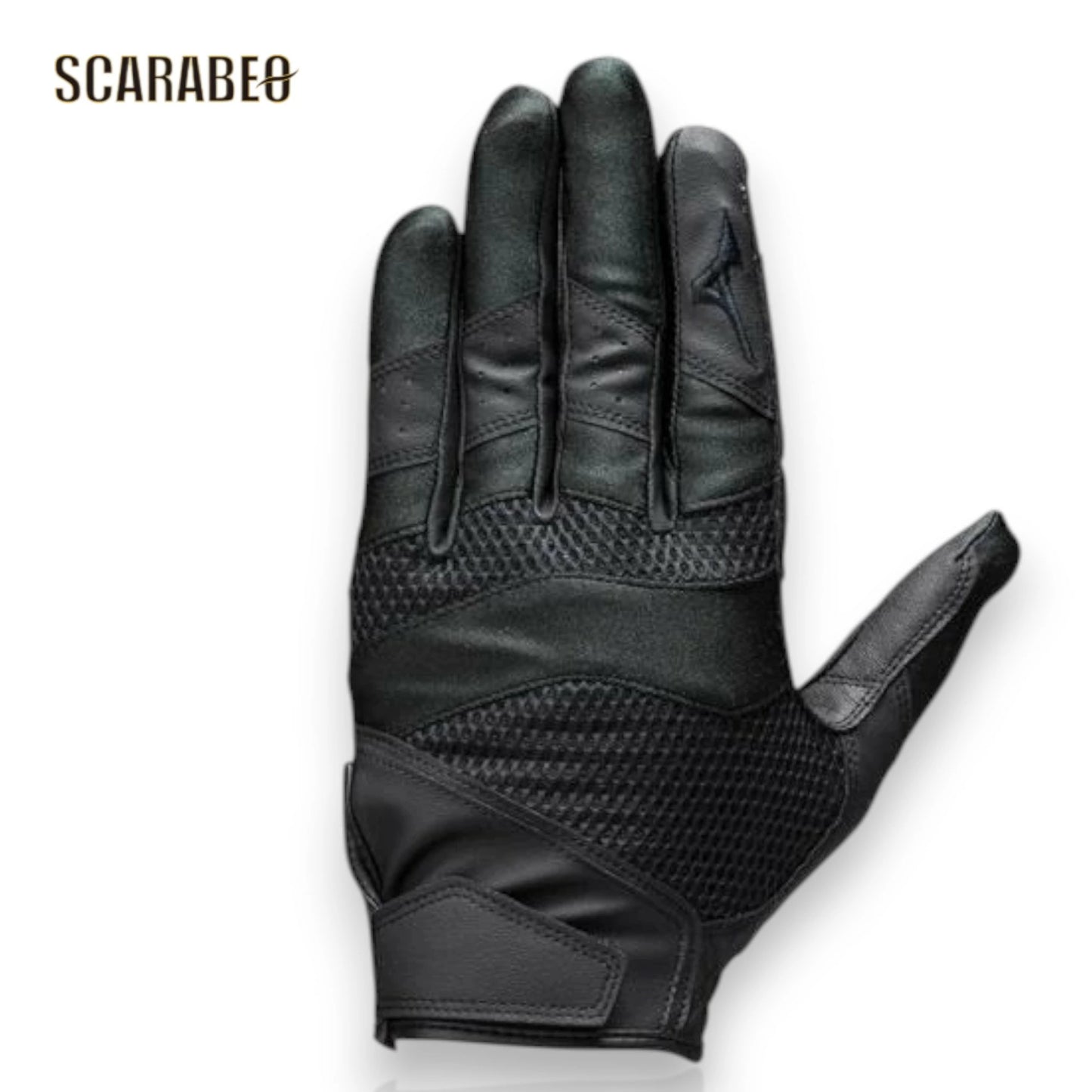 ミズノプロ 捕手用 守備用手袋 片手 大人 右投げ用 右利き 高校野球ルール対応 衝撃吸収パッド 1EJED150 ブラック×ブラック キャッチャー 1ejed15090