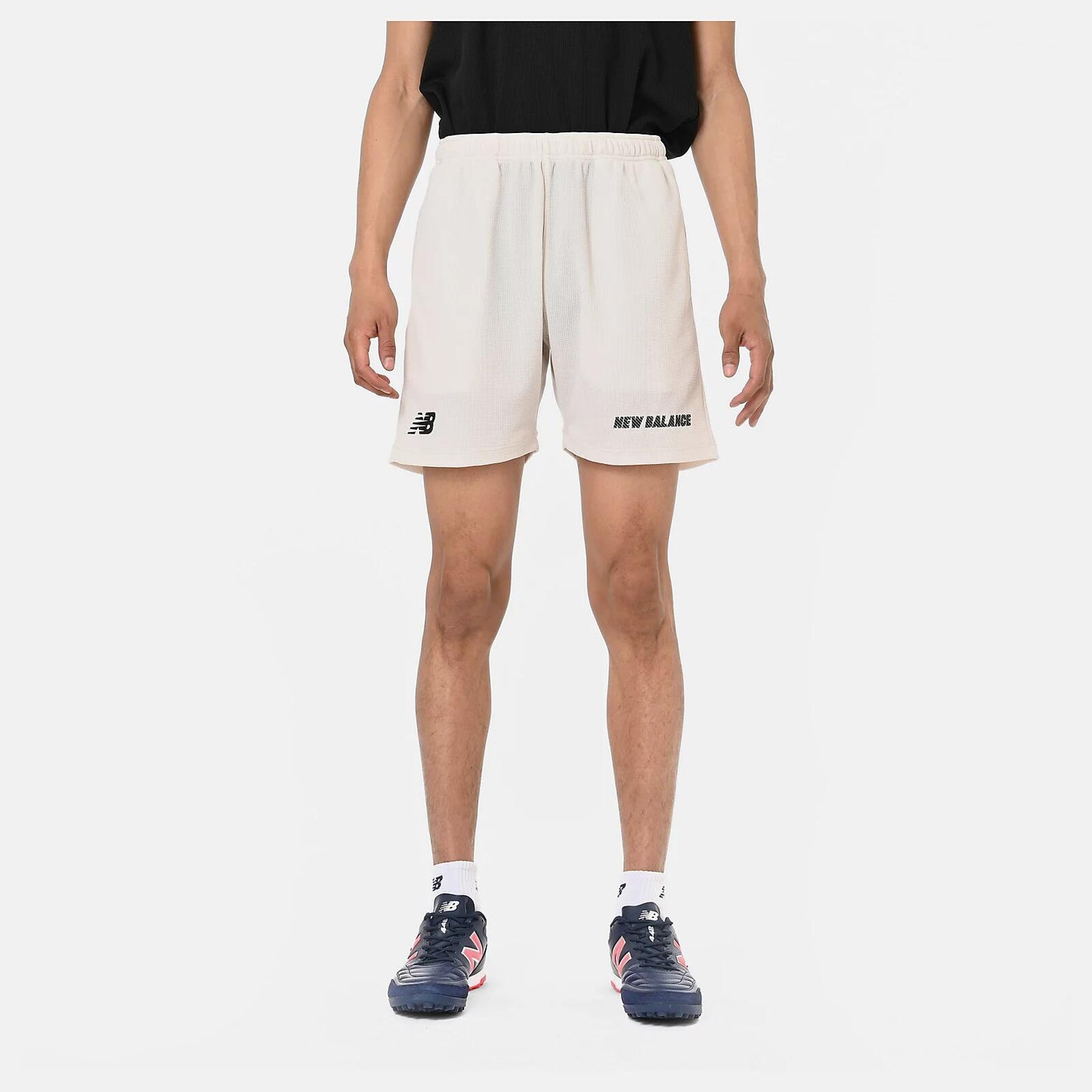 ニューバランス New Balance Black Out ポリワッフルショーツ ポケット付き SEA SALT メンズ サッカー フットサル トレーニング ハーフパンツ 吸汗速乾 ams55260-sst