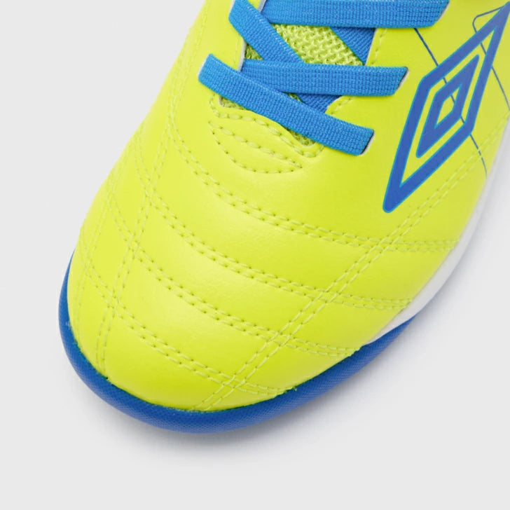 umbro アンブロ アクセレイター SB JR WIDE ジュニア サッカー トレーニングシューズ ワイド 幅広 オールコート 土 ターフ対応 2026SS イエロー×ブルー uf6scst3j