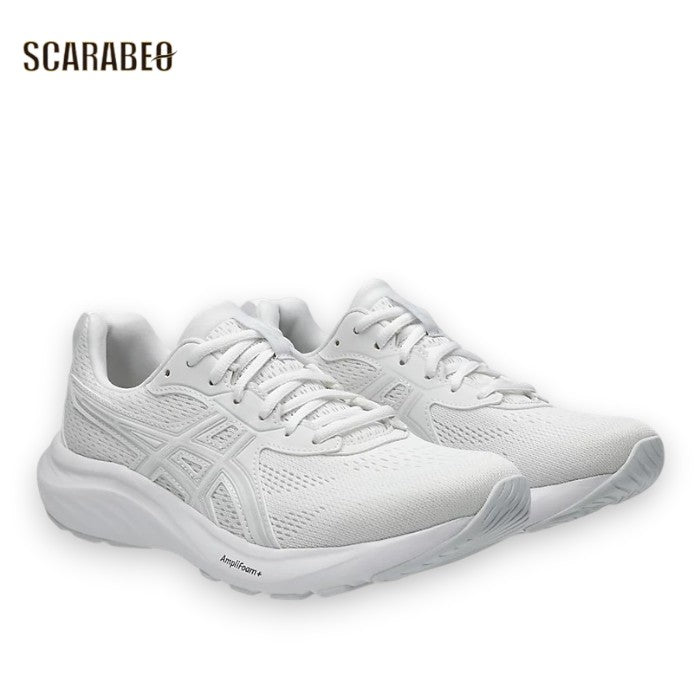 アシックス レディース 通学シューズ スニーカー ASICS ゲルコンテンド9 WD WIDE 幅広 3E相当 ランニングシューズ クッション 軽量 ウォーキング 学生 白スニーカー 1012b678-100