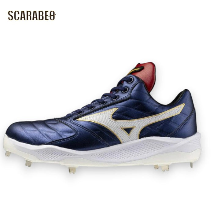 【P加工不可】ミズノプロ クッションレボプロ Ltd 金具スパイク 野球スパイク ミズノ MIZUNO 限定モデル 厚底 高反発 2E ネイビー 11gm263029