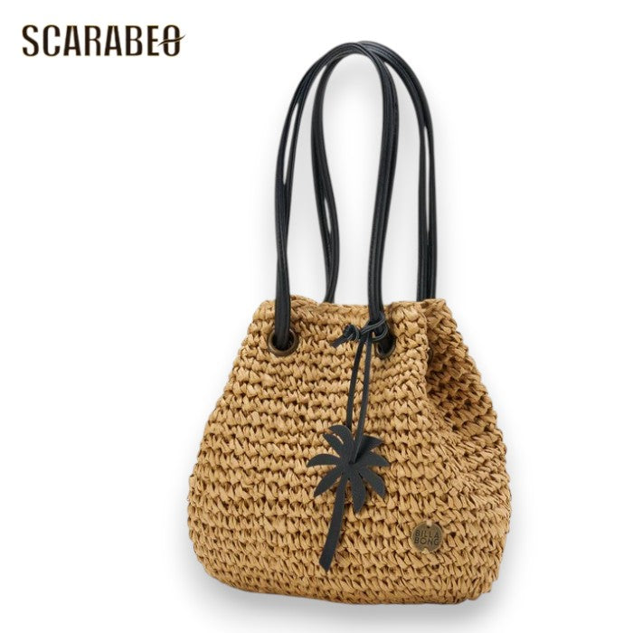 BILLABONG ビラボン レディース ショルダーバッグ DATE PALM CROSSBODY クロスボディバッグ 編み込み かごバッグ風 パームチャーム TAN 2026春夏モデル bg013965
