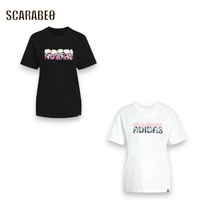 アディダス Tシャツ メンズ レディース 半袖 ソフト サイド FLOWER グラフィックTシャツ DJ631 綿100% カジュアル adidas dj631