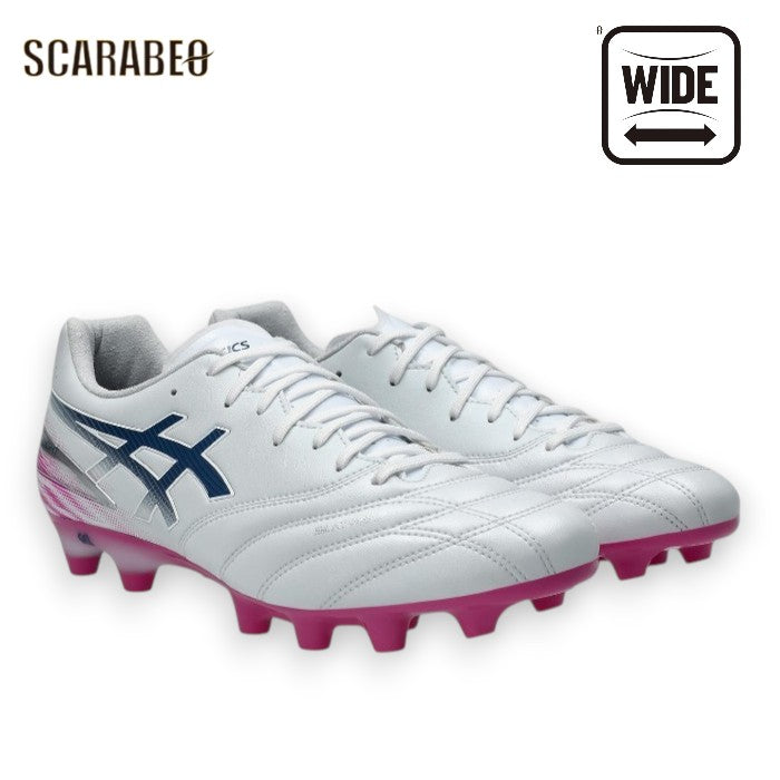アシックス DS LIGHT PRO WIDE サッカースパイク 大人用 ワイド 幅広 天然芝 人工芝 土対応 asics 1103A122-101 ホワイト デジタルサクラ DSライト プロ 1103a122-101