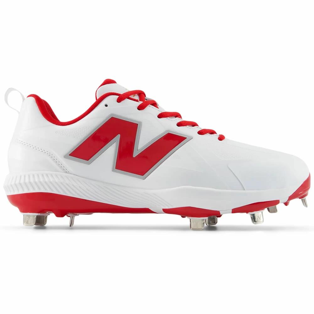 【P加工不可】New Balance ニューバランス 野球 金具スパイク 4E 1000 V1 Metal ホワイト レッド FuelCell ワイド 幅広 ベースボール スパイク m10005au