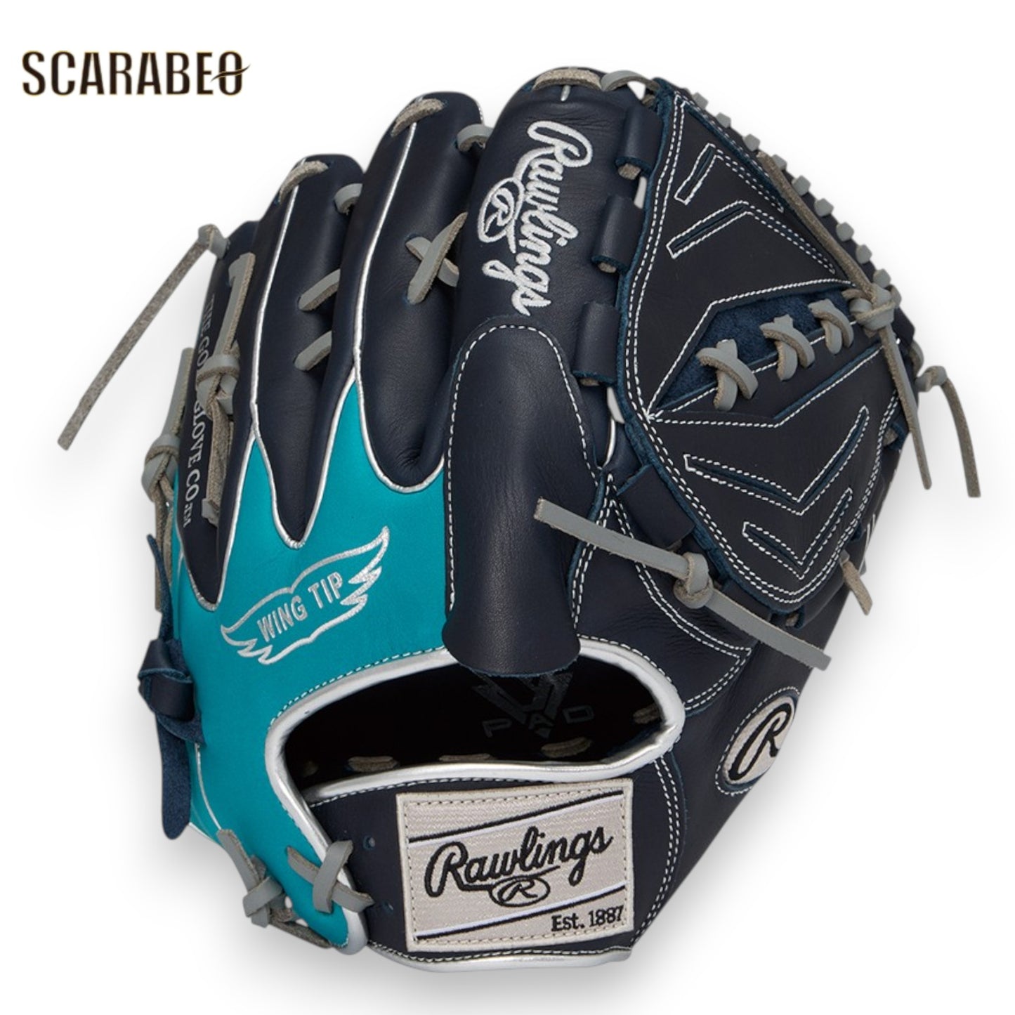 ローリングス 軟式 HYPER TECH COLOR SYNC 投手用 11.75インチ Rawlings 軟式グローブ 野球 グラブ ネイビー ティール 即使用対応 ピッチャー用 gr6htca15w