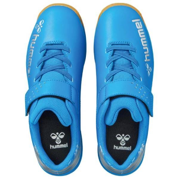 ヒュンメル プリアモーレ6 アルファ VIN Jr. SUPERWIDE ジュニア フットサルシューズ インドア ベルクロ スーパーワイド サックス シルバー hummel HJS5126-7595 hjs5126-7595