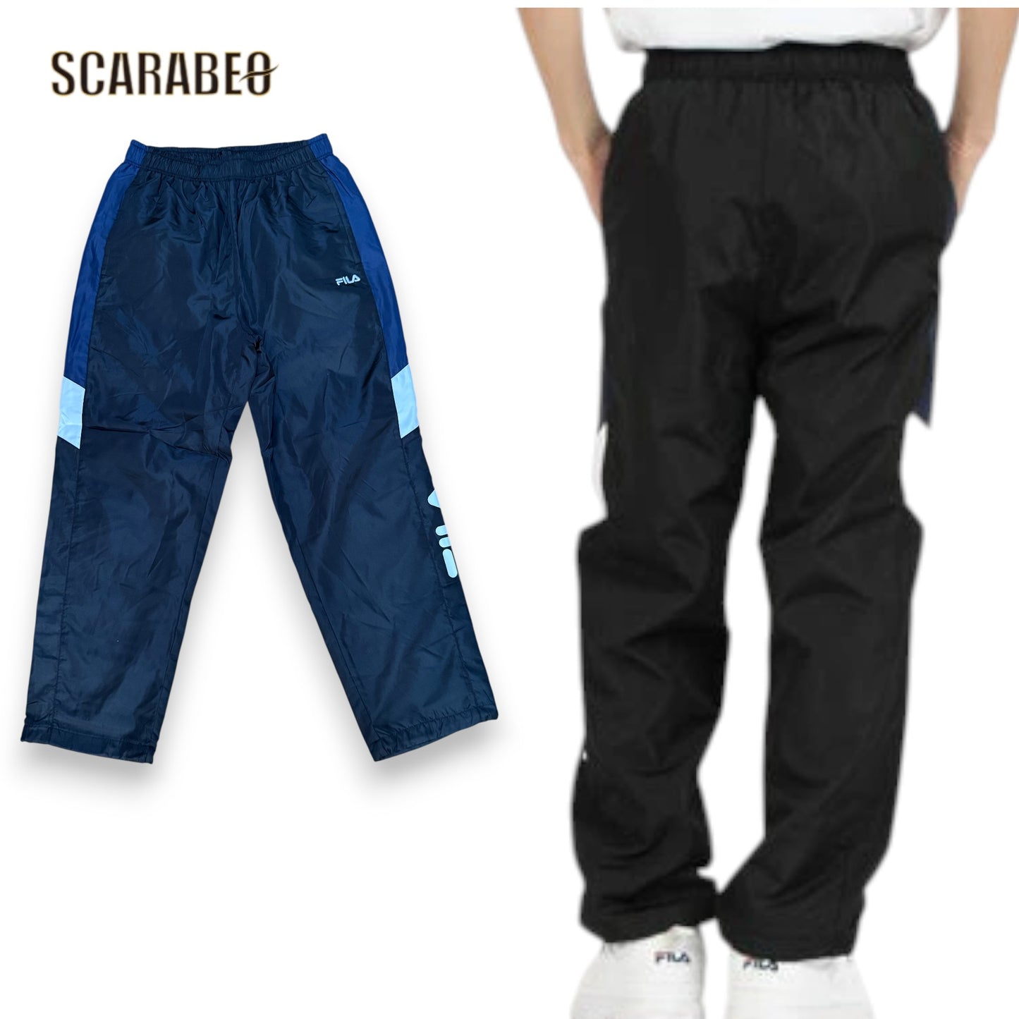 フィラ ウィンドパンツ メンズ 裏トリコット起毛 防風 fm25fp055 FILA TRICOT LINING WIND PANTS カジュアル 防寒 ブラック ネイビー