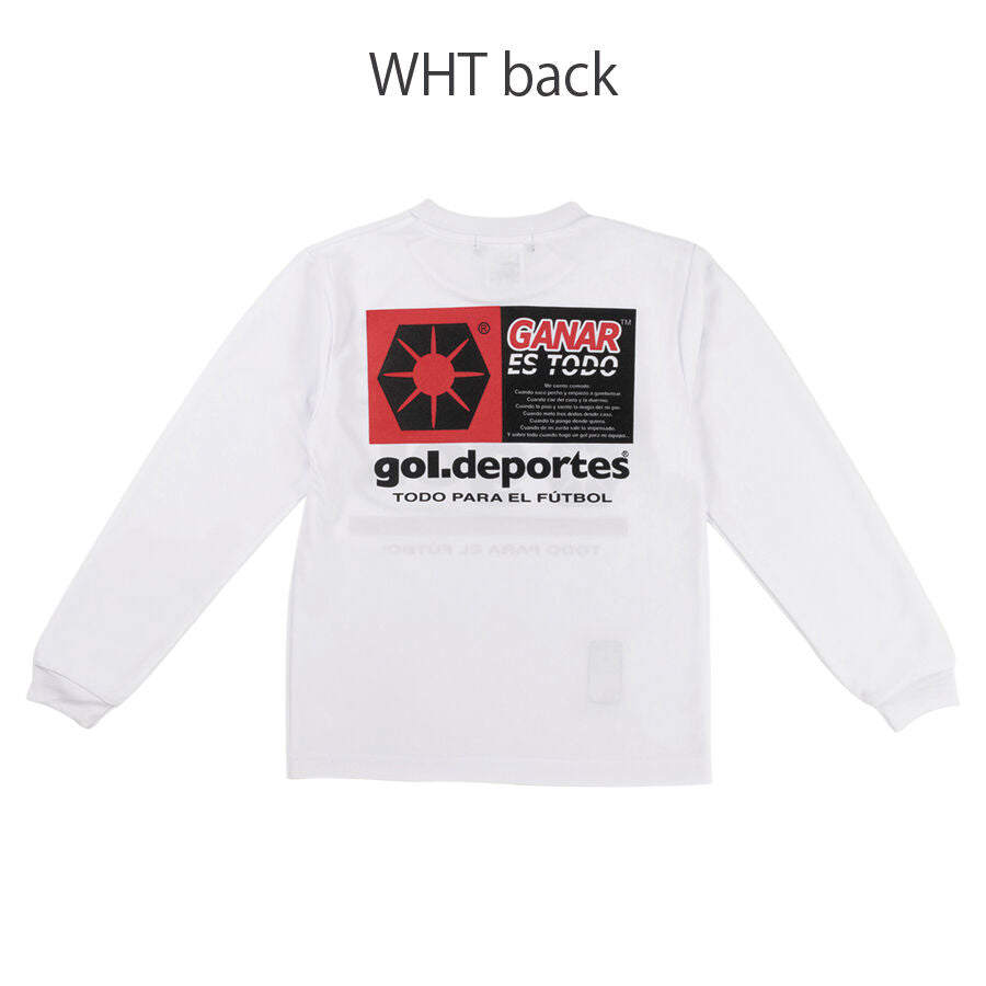【 gol. ゴル 】 ジュニア 長袖ドライシャツ < CUADRADO > サッカー フットサル ウェア G291-864J WHT RED