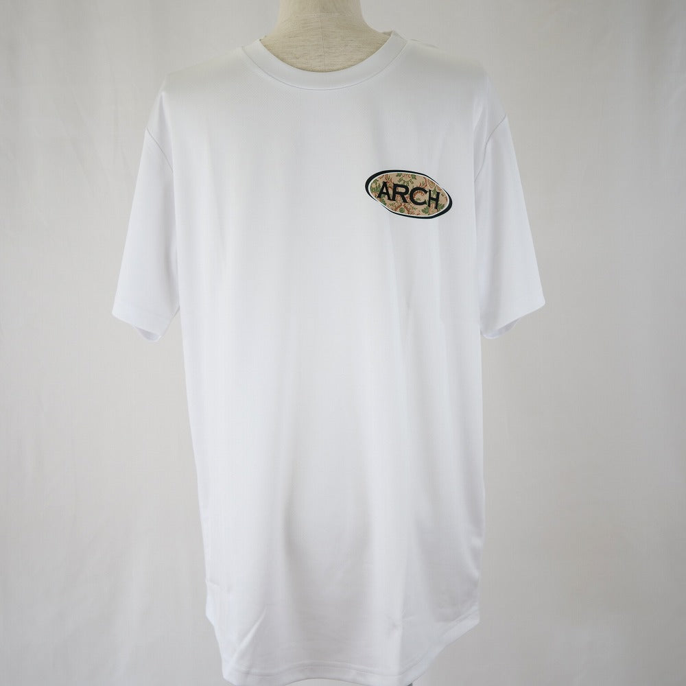 【 Arch アーチ 】 バスケットウェア Tシャツ damask oval tee [DRY] ( ホワイト ) 半袖