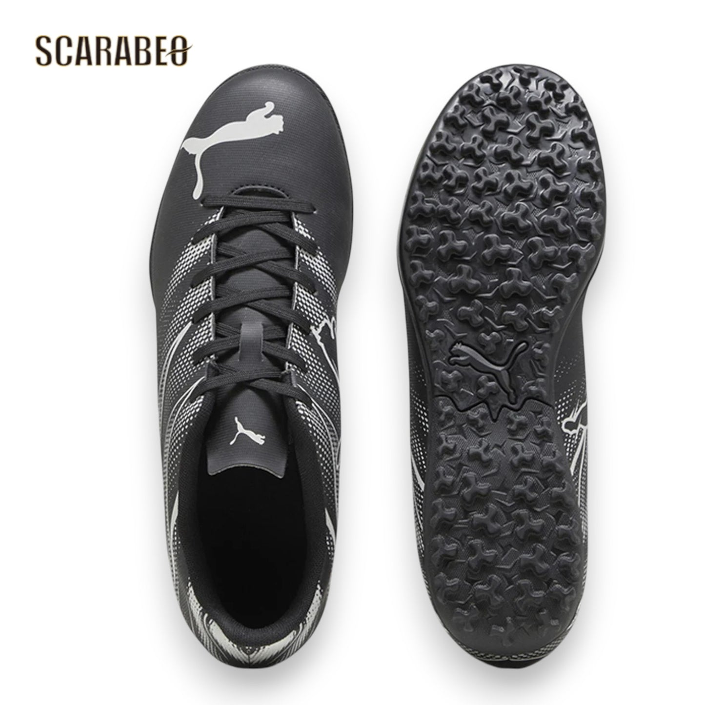 プーマ アタッカント TT PUMA ATTACANTO 107478-01  ターフ トレーニングシューズ サッカー ブラック×シルバー 人工皮革 メンズ