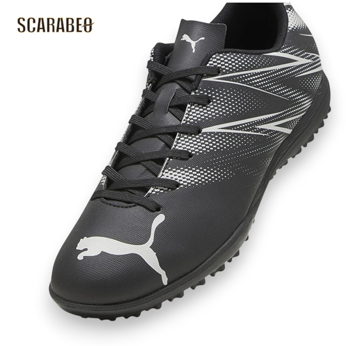 プーマ アタッカント TT PUMA ATTACANTO 107478-01  ターフ トレーニングシューズ サッカー ブラック×シルバー 人工皮革 メンズ