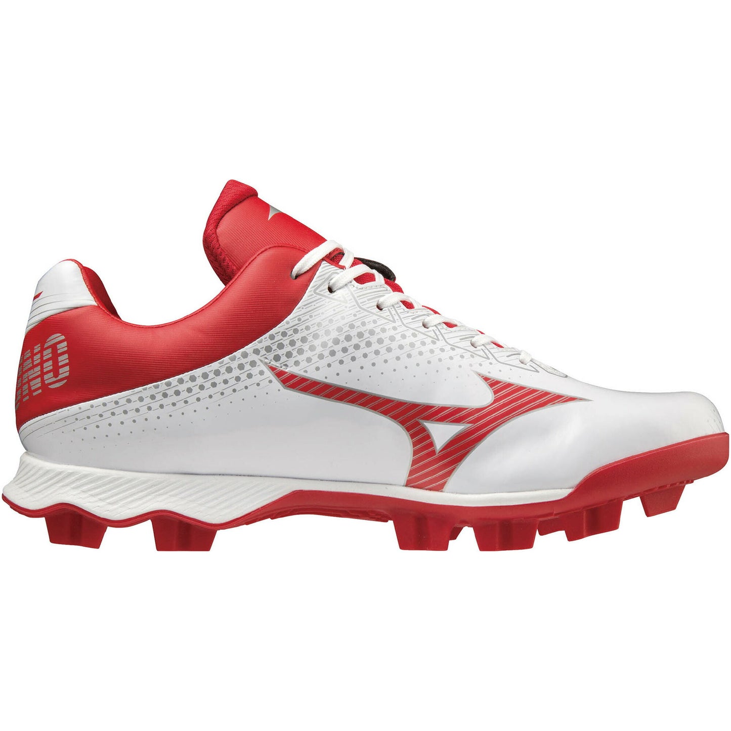【 ミズノ MIZUNO 】 野球 ポイントスパイク ウエーブライトレボ ホワイト×レッド 11GP222162 WAVE LIGHTREVOソフトボール