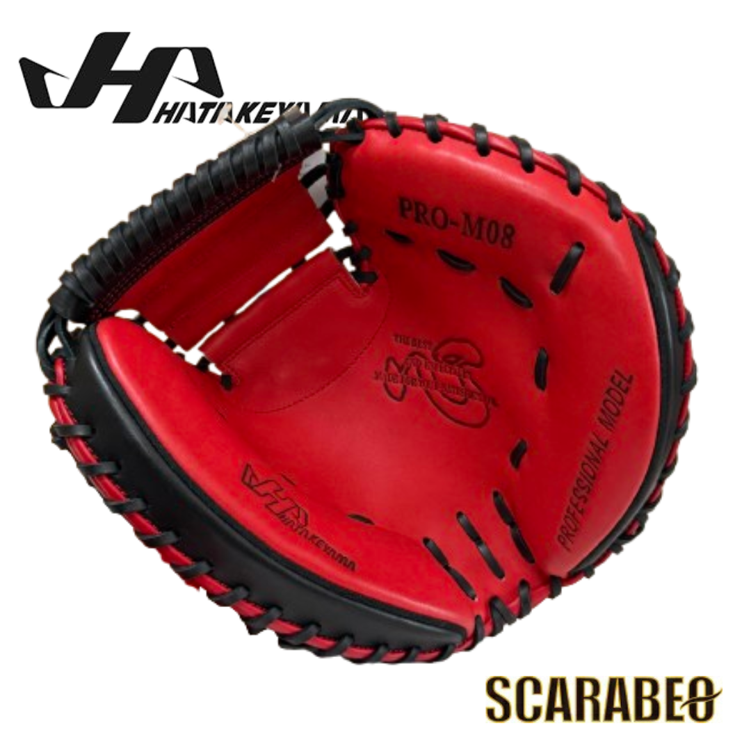2023年限定モデル HATAKEYAMA ハタケヤマ 軟式キャッチャーミット PRO-M08 一般用 捕手用 右投げ 大人 軟式野球 グローブ ミット シェラムーブ ASカット搭載 北米ステアハイド