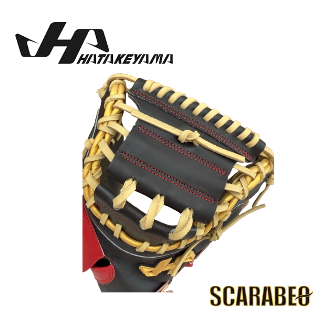 ハタケヤマ HATAKEYAMA 2025 PRO-M3 D ソフトボール用 捕手用 キャッチャーミット ブラック×レッド Uバック 限定モデル