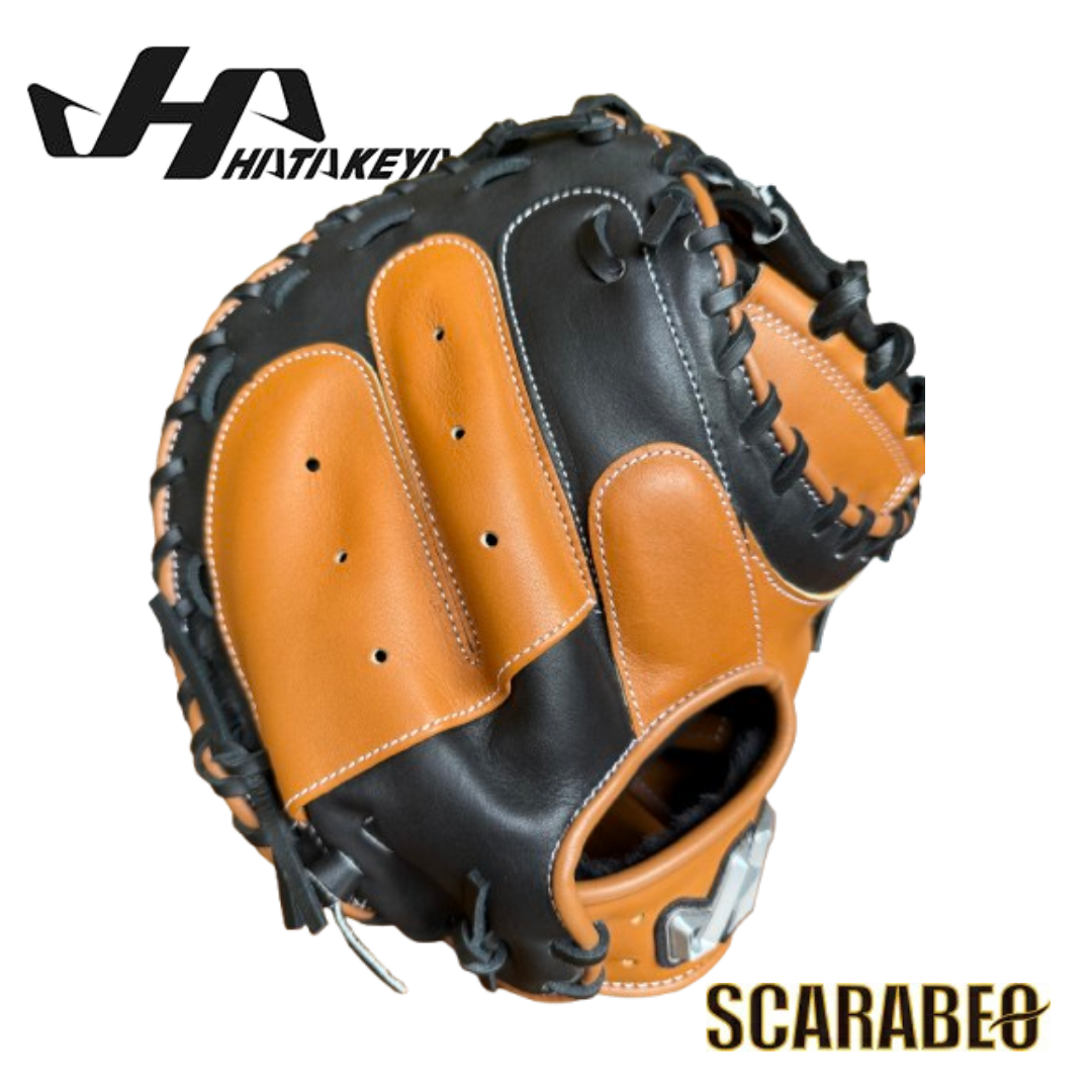 2024年限定モデル HATAKEYAMA ハタケヤマ 軟式キャッチャーミット PRO-M8 一般用 捕手用 右投げ 大人用 グローブ M8型 ASバック シェラムーブ 座ブトンスポンジ搭載 ウッドブラウン×ブラック 北米ステアハイド