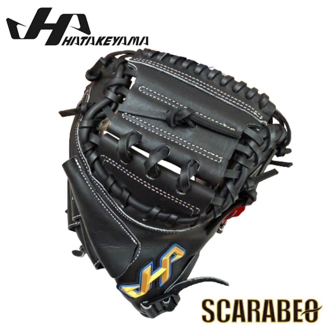 ハタケヤマ HATAKEYAMA TH-JM8BS 少年軟式 キャッチャーミット 捕手用 JL8型 シェラームーブ ピンキーパターン 北米ステアハイド ブラック 右投げ 台湾製