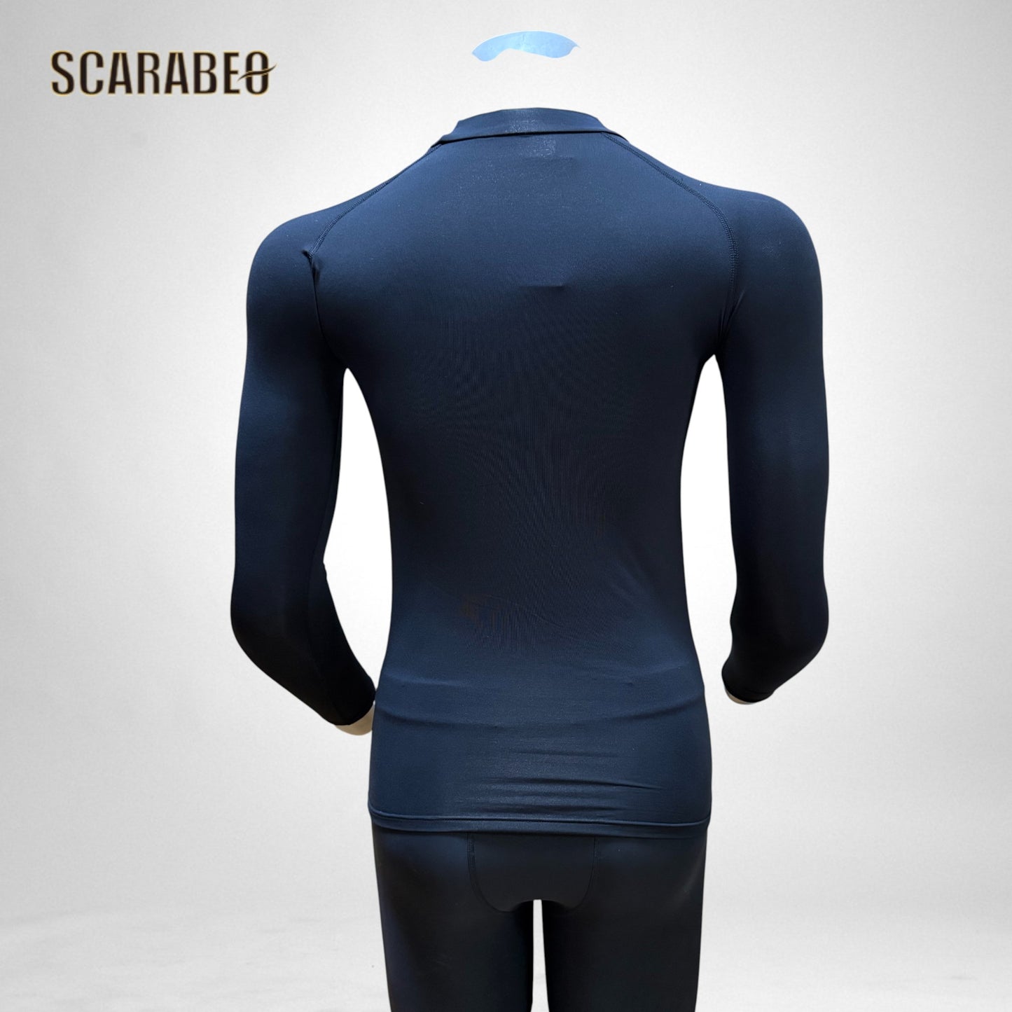 RENU ピーチ起毛 コンプレッション 長袖 ローネック シャツ 130〜LL 吸汗速乾 保温 インナー ブラック ネイビー　5526