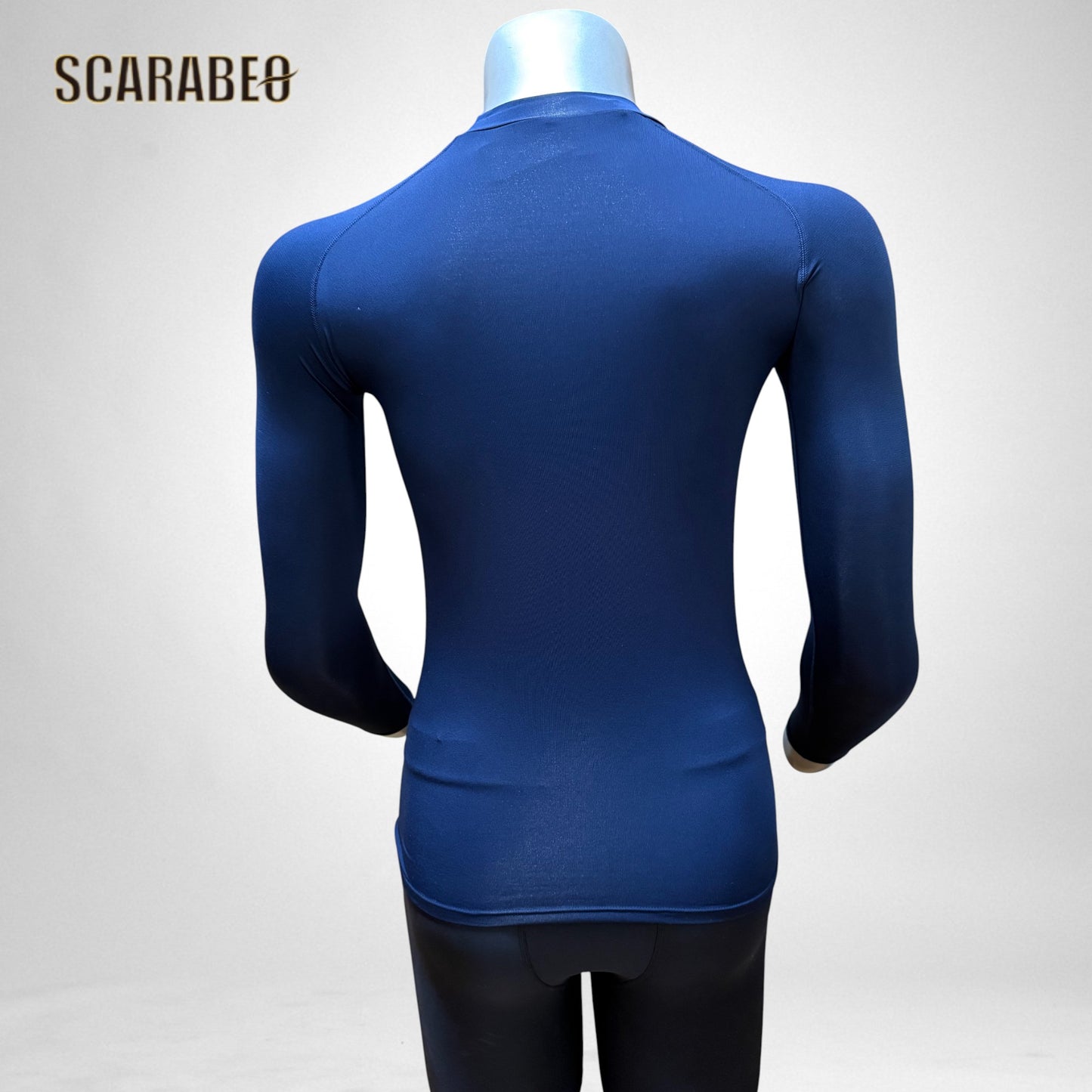 RENU ピーチ起毛 コンプレッション 長袖 ローネック シャツ 130〜LL 吸汗速乾 保温 インナー ブラック ネイビー　5526