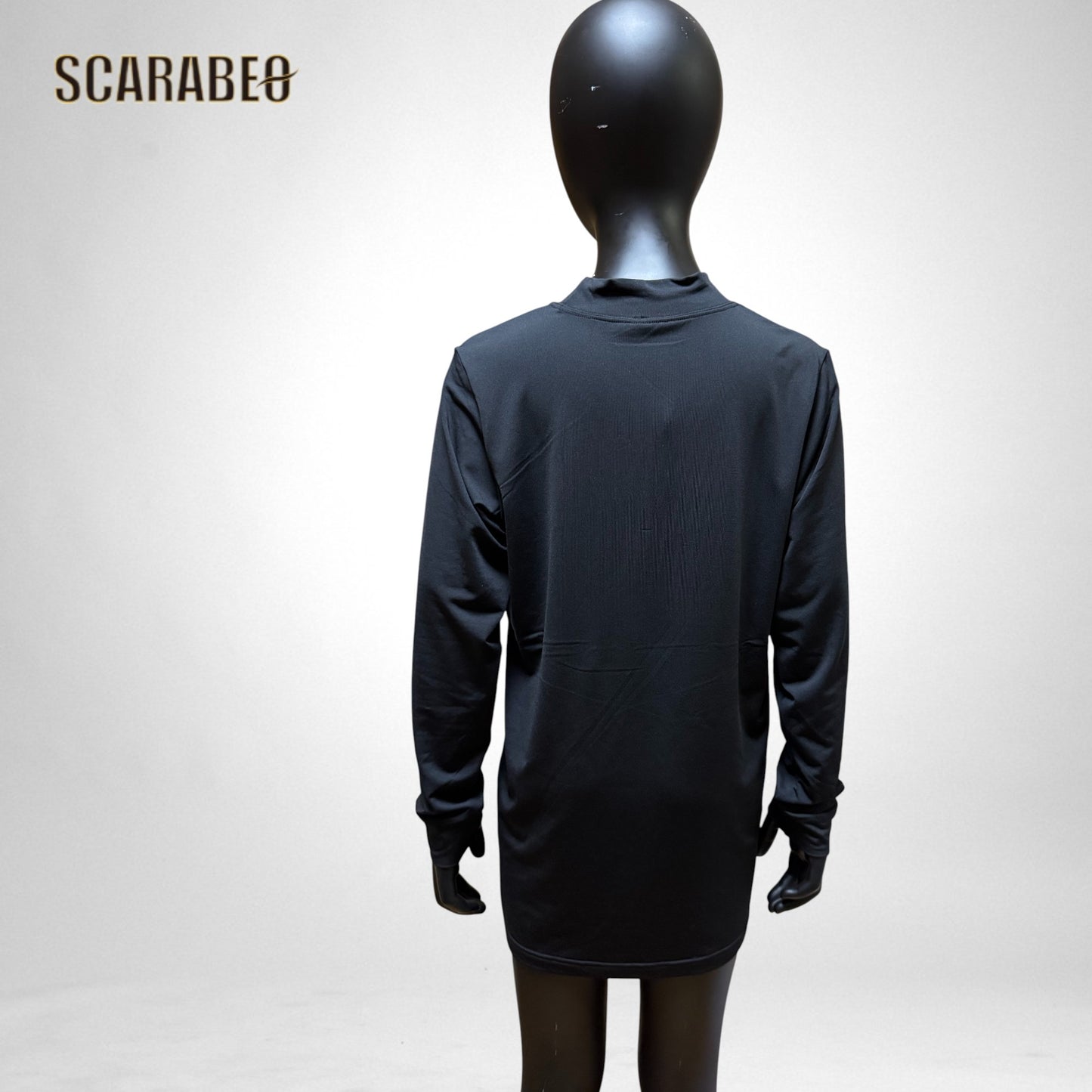 RENU ピーチ起毛 コンプレッション 長袖 ローネック シャツ 130〜LL 吸汗速乾 保温 インナー ブラック ネイビー　5526