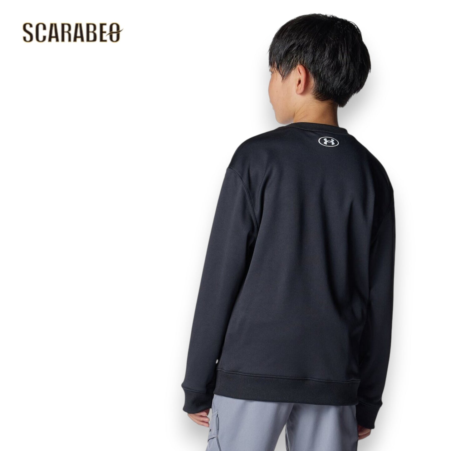 アンダーアーマー トレーナー ジュニア BOYS UA アーマーフリース オーバーレイ ワードマーク クルー 裏起毛 6007815 軽量 保温 トレーニング