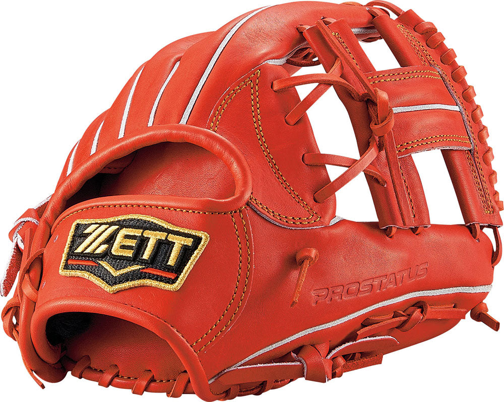 【 ゼット ZETT 】 硬式 グラブ 内野手用 プロステイタス 右投げ用 BPROG440 5800 Dオレンジ 硬式野球 遊撃手 グローブ 日本製 国産 PROSTATUS
