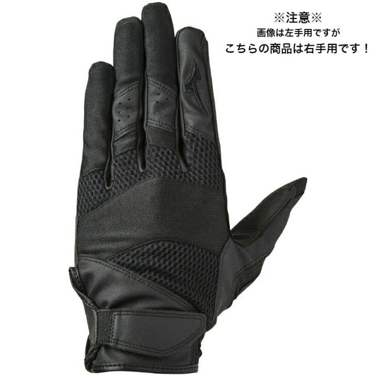 【 ミズノ MIZUNO 】 ミズノプロ 守備用手袋 右手用 ブラック×ブラック 1EJED20190 高校野球ルール対応モデル