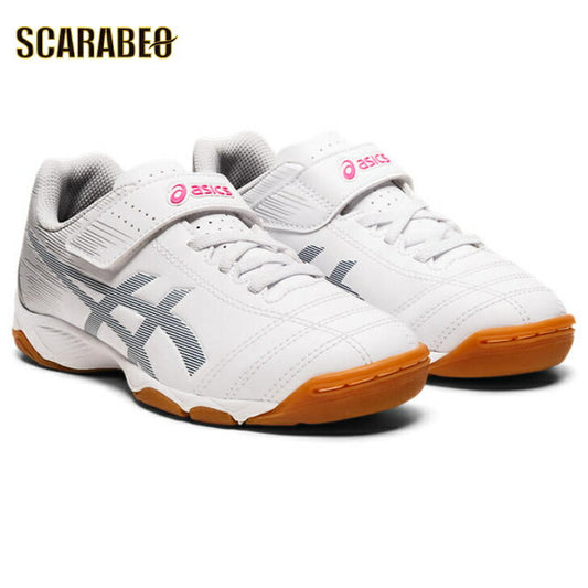 【 ASICS アシックス 】 ジュニア JUNIOLE 6 IN ホワイト×マコブルー 1104A044-105 サッカー トレーニングシューズ