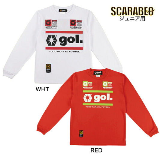 【 gol. ゴル 】 ジュニア 長袖ドライシャツ ＜ CUADRADO ＞ サッカー フットサル ウェア G291-864J WHT RED