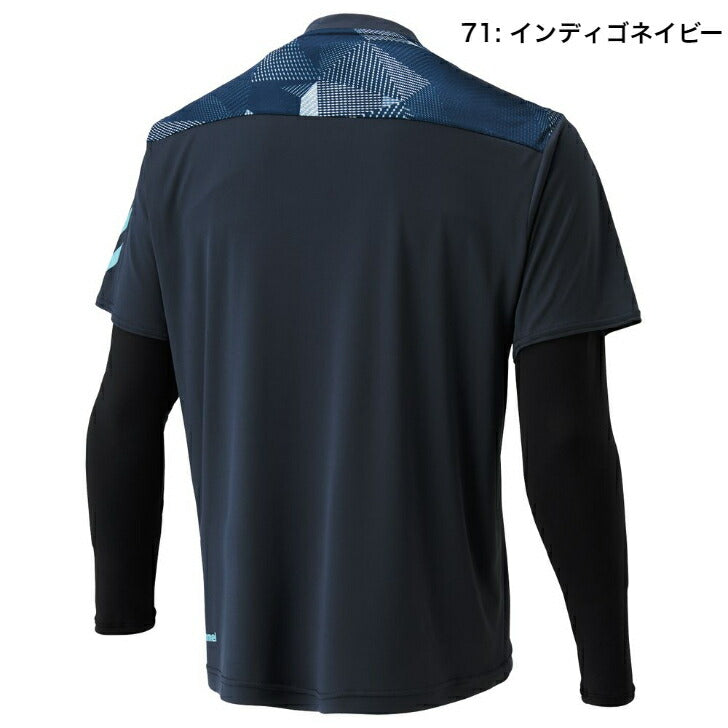 【 hummel ヒュンメル 】 メンズ 半袖Tシャツ ＋ インナーシャツ 2点セット レイヤード プラクティスシャツセット サッカー フットサル 練習着 トレーニングウェア