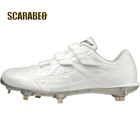 【 ミズノ MIZUNO 】 野球 スパイク ライトレボエリート ワイド BLT CK グローバルエリート 高校野球対応 11GM221101 ホワイト 金属スパイク 金具スパイク ベルト 軽量 軽い 幅広 3E global elite 白スパイク 2022モデル 白スパイク特集