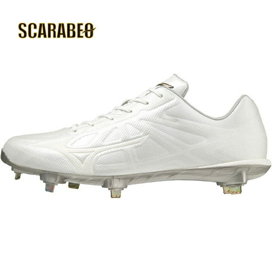 【 ミズノ MIZUNO 】 野球 スパイク ライトレボエリート ワイド CK グローバルエリート 高校野球対応 11GM221201 ホワイト 金属スパイク 金具スパイク 紐 ひも 軽量 軽い 幅広 3E global elite 白スパイク 2022モデル 白スパイク特集