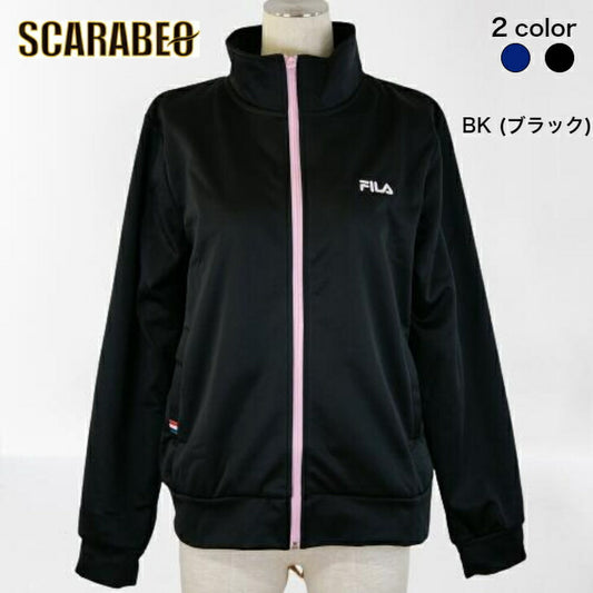 【 FILA フィラ 】 レディース フィットネスウェア 裏起毛ジャージトップス 449616 - BK NV