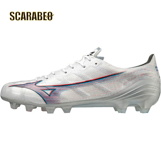 【大特価】ミズノ MIZUNO  サッカースパイク ミズノアルファ エリート ホワイト×イグニッションレッド×ブルー P1GA236209 α ALPHA ELITE