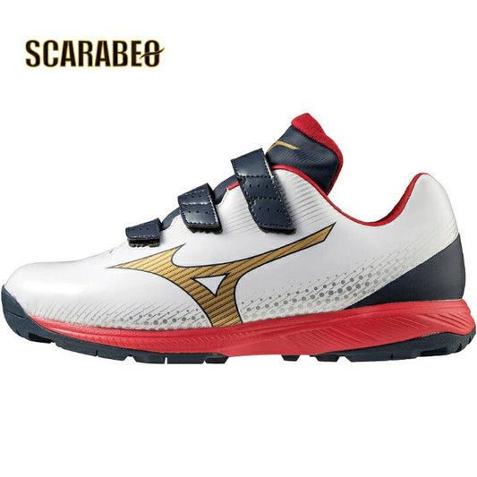 【 ミズノ MIZUNO 】 野球 ソフトボール トレーニングシューズ ライトレボトレーナーCR ホワイト×ネイビー×レッド 11GT222142  LIGHTREVO TR CR