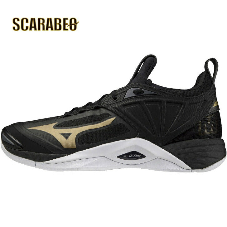 【 ミズノ mizuno 】 バレーボールシューズ ウェーブモーメンタム 2 ( ブラック×ゴールド×ホワイト ) V1GA211252 WAVE MOMENTUM 2
