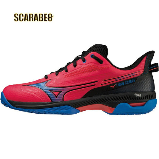 【在庫処分セール】【 ミズノ MIZUNO 】 テニスシューズ ウエーブエクシード 5 OC ( コーラル×ブルー×ブラック ) ユニセックス 61GB231263 WAVE EXCEED 5 OC