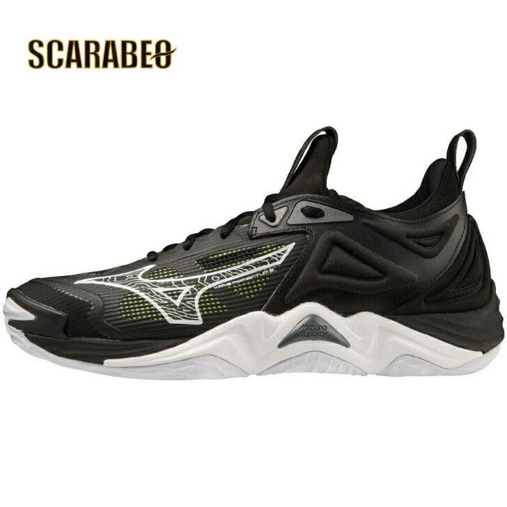 ミズノ バレーボールシューズ ウェーブモーメンタム 3 ブラック×ホワイト×グリーン V1GA231252 WAVE MOMENTUM 3 mizuno