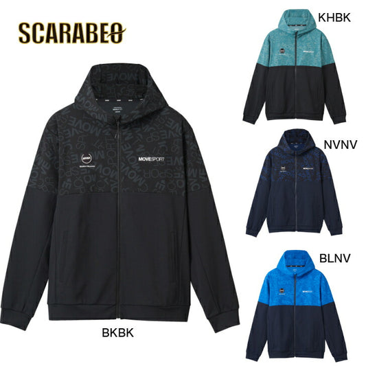 デサント(DESCENTE)MoveSport S.F.TECH ロゴ総柄 バックロゴ フルジップフーディー DMMXJF21 24ss