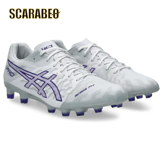 アシックス DS LIGHT ACROS PRO 3 1101A071-100 WHITE/GENTRY PURPLE 新作 サッカー サッカースパイク 軽い 大人 子供 部活
