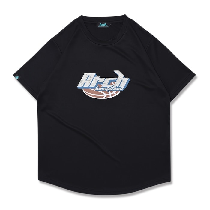 Arch topographic tee [DRY]【black】 アーチ バスケ 半袖Tシャツ アーチ バスケ ショーツ バスケットボール バスパン 男子 ウエア 大人 子供 Ｔシャツ バスケウエア