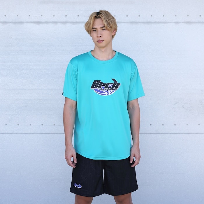 Arch topographic tee [DRY]【black】 アーチ バスケ 半袖Tシャツ アーチ バスケ ショーツ バスケットボール バスパン 男子 ウエア 大人 子供 Ｔシャツ バスケウエア