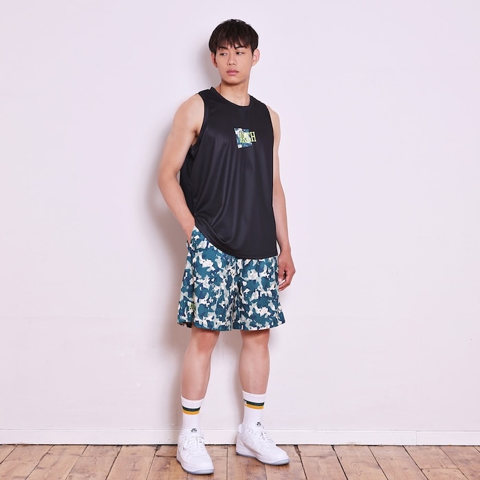 Arch watercolor tank [DRY]【black】 アーチ バスケ タンクトップ アーチ バスケ ショーツ バスケットボール バスパン 男子 ウエア 大人 子供 Ｔシャツ バスケウエア t224-105