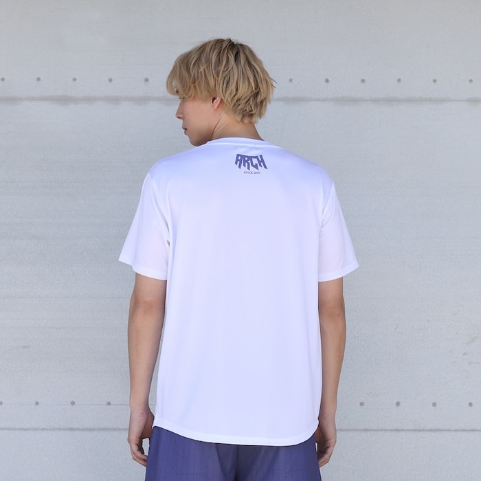 Arch rim designed tee [DRY]【white】 アーチ バスケ 半袖Tシャツ t124-139 バスケウェア ライフスタイルウェア Tシャツ ショートスリーブ ドライ 吸汗速乾性