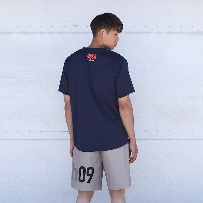 Arch rim designed tee [DRY]【navy】 アーチ バスケ 半袖Tシャツ t124-141 バスケウェア ライフスタイルウェア Tシャツ ショートスリーブ ドライ 吸汗速乾性