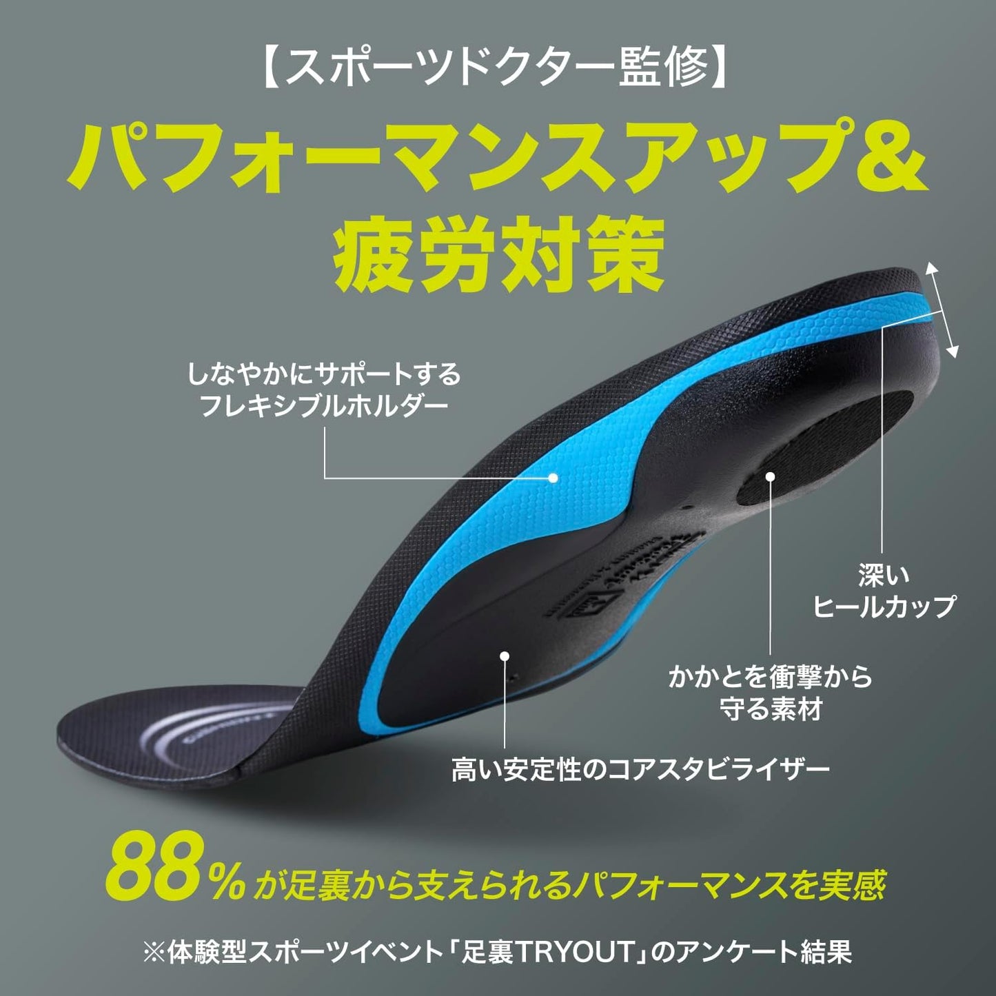 ザムスト(ZAMST) 足裏 筋力サポーター インソール 中敷き フットクラフト 衝撃吸収 スポーツ バスケ バレー サッカー ランニング ゴルフ テニス 日常生活 3795