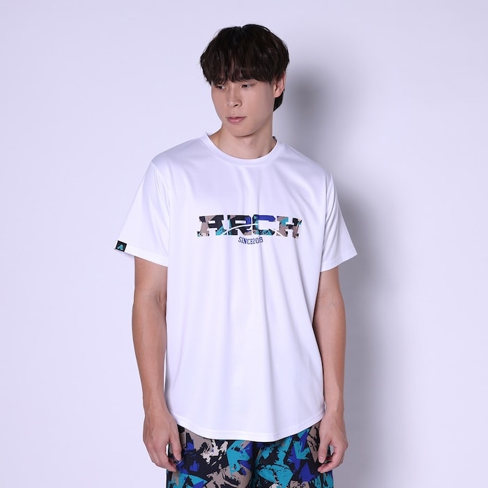 Arch debris tee [DRY]【white】 アーチ バスケ 半袖Tシャツ t124-154 アーチ バスケ ショーツ バスケットボール バスパン 男子 ウエア 大人 子供 Ｔシャツ バスケウエア