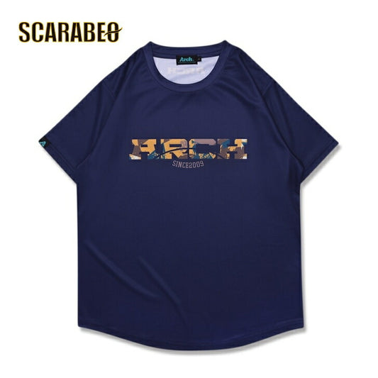 Arch debris tee [DRY] 【navy】  アーチ バスケ 半袖Tシャツ t124-156 アーチ バスケ ショーツ バスケットボール バスパン 男子 ウエア 大人 子供 Ｔシャツ バスケウエア